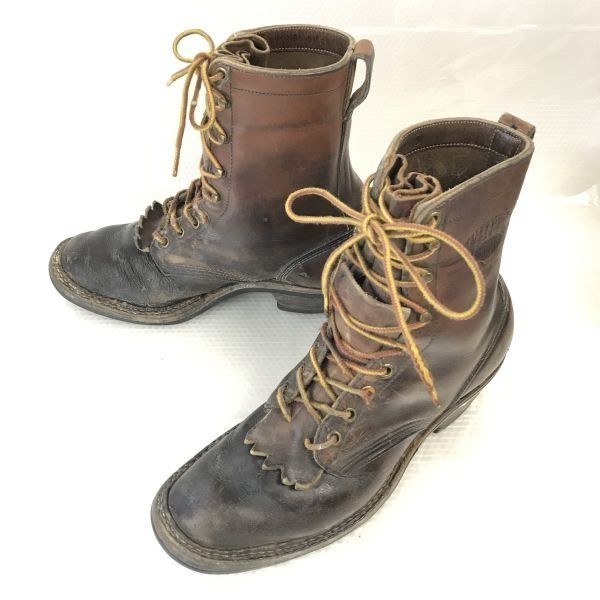 70s後期～80s?Vintage/ホワイツブーツ/white's boots【8.5D/茶/BROWN】スモークジャンパー/ロガーブーツ/グッドイヤー製法/Shoes◆pWB86-5