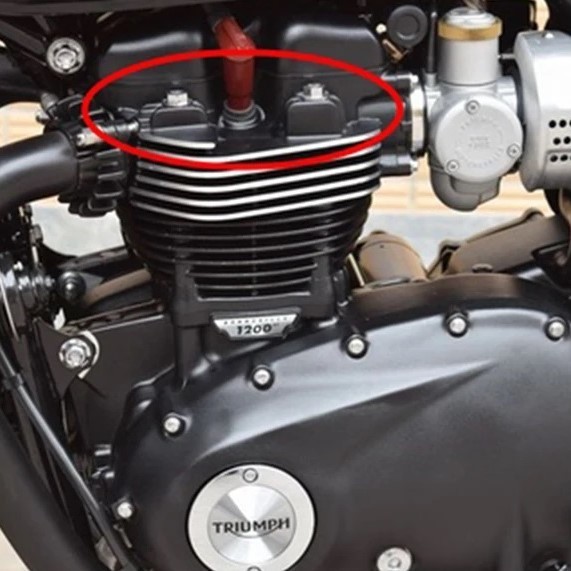 Triumph トライアンフ スパーク プラグ ヘッド ボルト カバー B４個 Thruxton Bonneville ストリートツイン_画像4