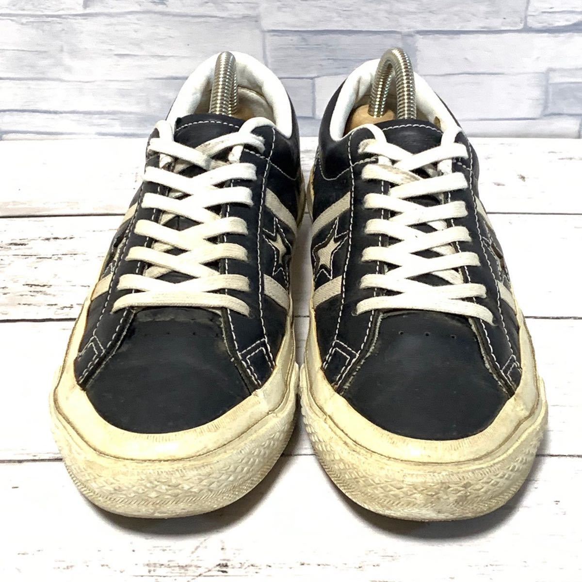 R5192bh【CONVERSE STAR & BARS コンバーススター&バーズ】23.5㎝ レザースニーカー ブラック レディース 靴 ALL STAR オールスター 1CK135_画像5