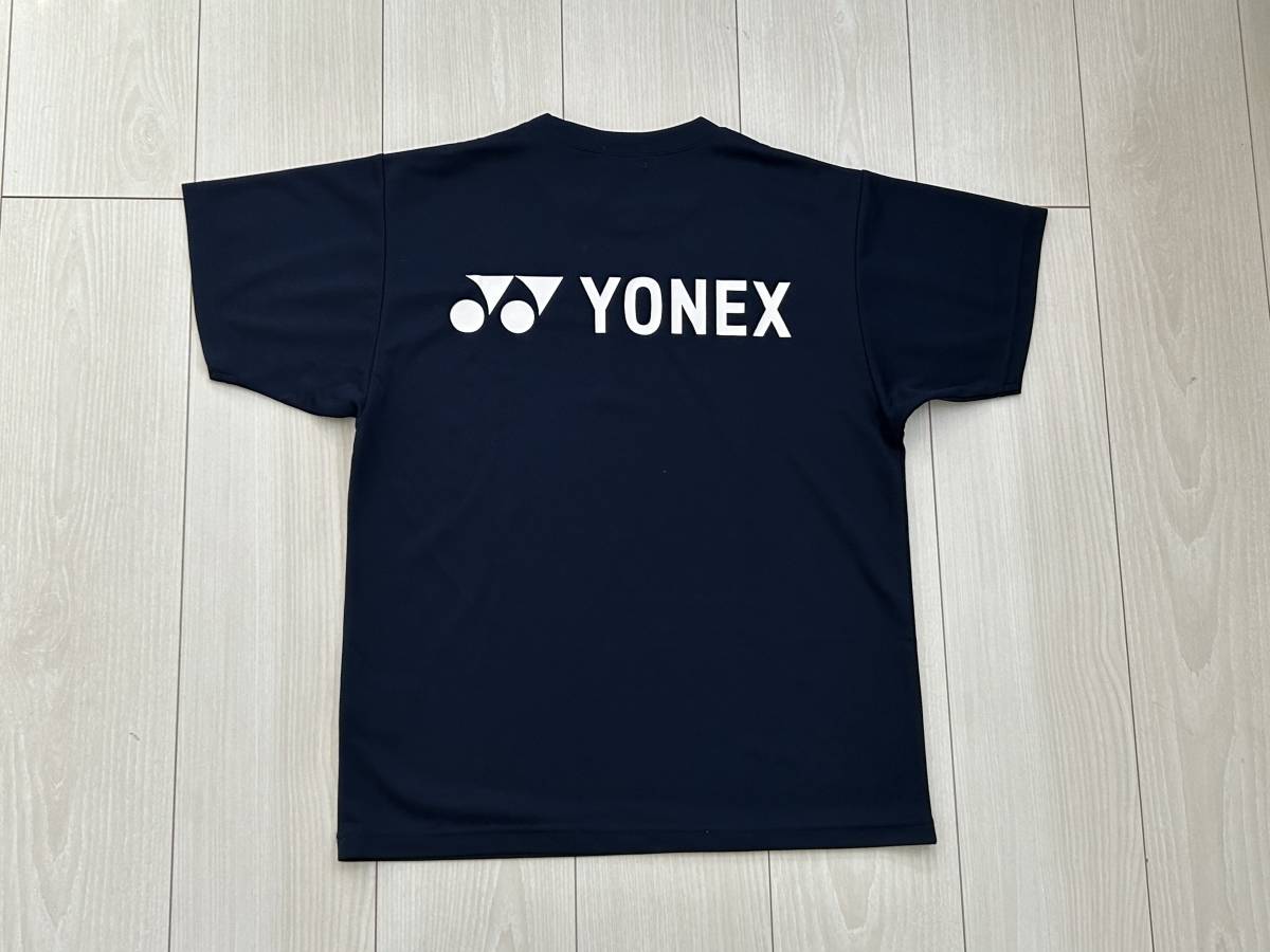 ★ヨネックス YONEX 半袖Tシャツ SSサイズ 紺 バックロゴ 速乾/ドライ★_画像2