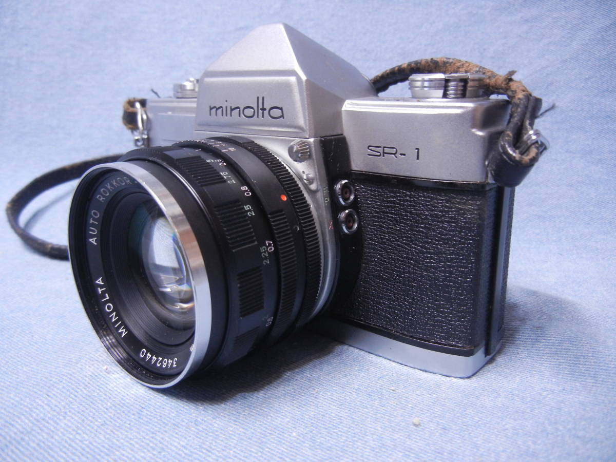minoltaミノルタ　 SR-1　一眼レフ フィルムカメラ　レンズ：ROKKOR-PF　1:1.8　50mm 　シャッター作動_画像3