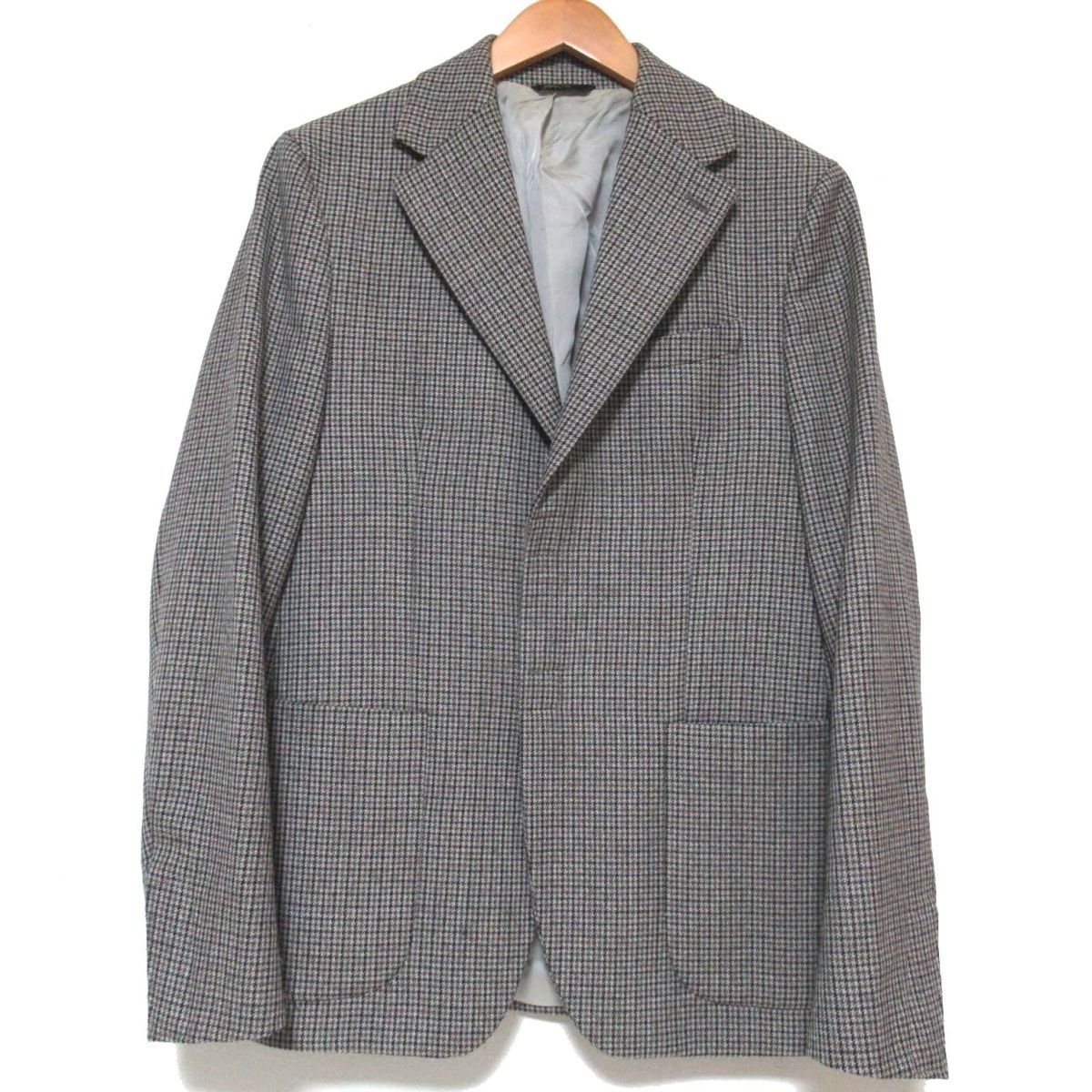  beautiful goods FENDI Fendi 2018 year of model check pattern velcro front ratio wing single tailored jacket 44 size gray series 