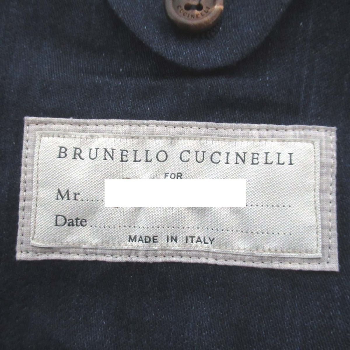 美品 19SS BRUNELLO CUCINELLI ブルネロクチネリ リネン 3B シングル テーラードジャケット I44サイズ ネイビー_画像9