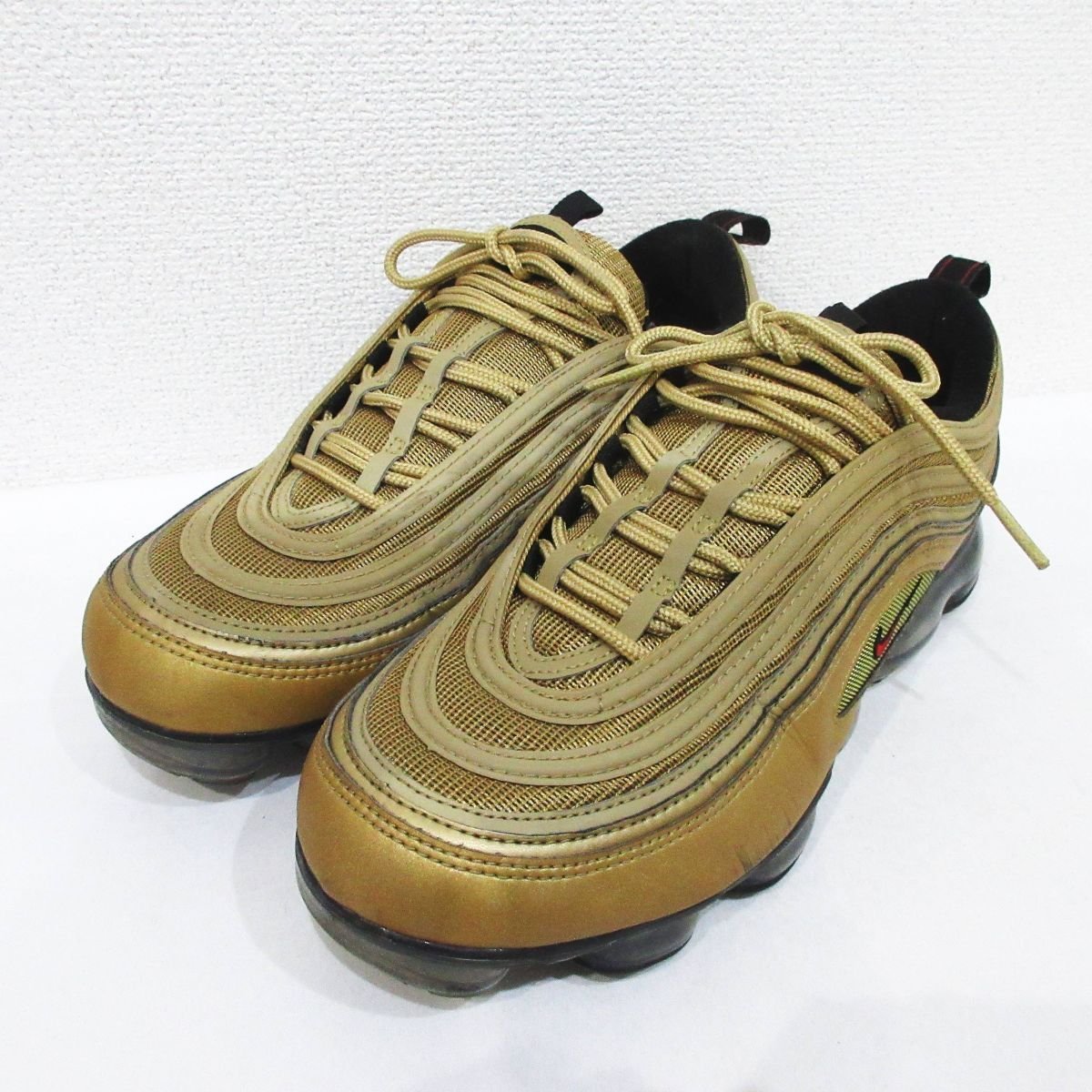 美品 NIKE ナイキ AIR VAPORMAX 97 エア ヴェイパーマックス97 スニーカー AJ7291-700 28cm メタリックゴールド_画像1