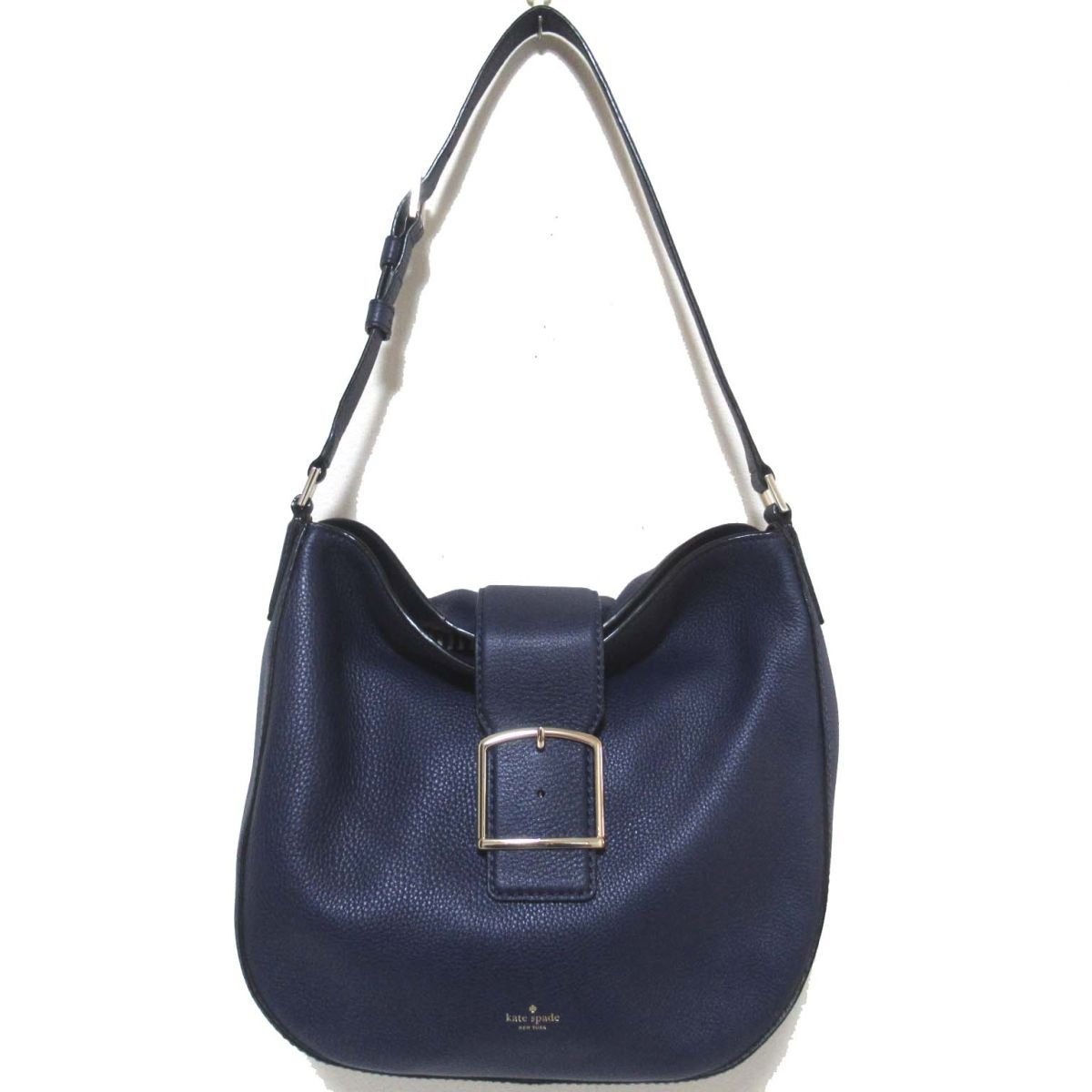 美品 Kate Spade ケイトスペード HEALY LANE LAWRIE ヒーリーレーンローリー レザー ワンショルダーバッグ ネイビー