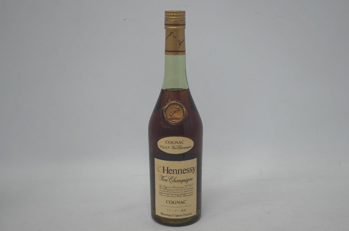 S1-2 未開栓 Hennessy Fine Chaｍpagne COGNAC VSOP ヘネシー グリーンボトル コニャック フランス_画像1