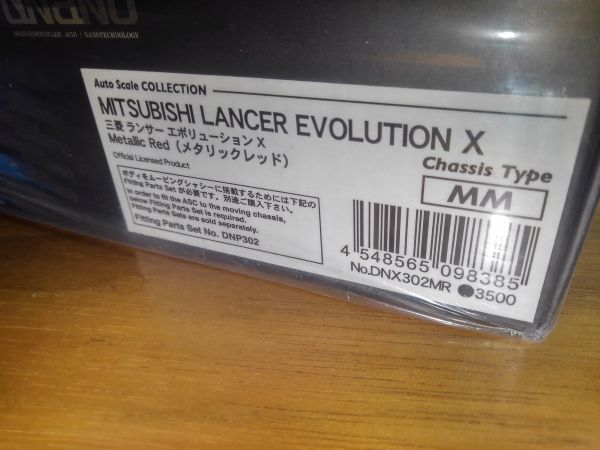 新品未開封 DNX302MR 京商 1/43 dNaNo オートスケールコレクション FX-101MM 三菱ランサー Evo.X メタリックレッド_画像3