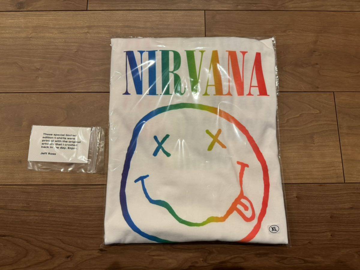  очень редкий не продается ограничение 50 листов Jeff Ross сертификат есть Nirvananiru горелка niruva-nat рубашка Rainbow Smile смайлик Vintage Smile XL
