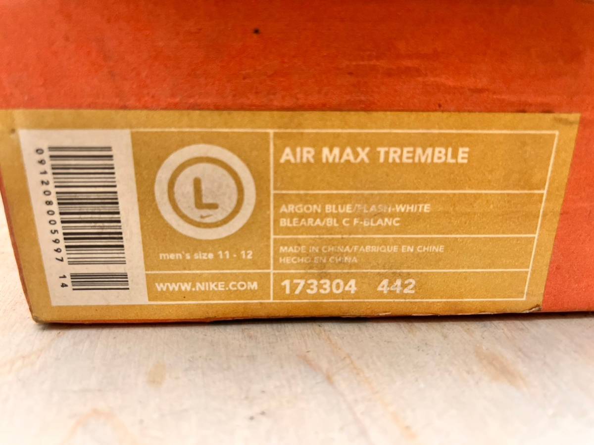 未使用品 AIR MAX TREMBLE men's size 11-12 29cm~30cm? エアマックス ARGON BLUE ブルー　　　　　SA0115_画像7