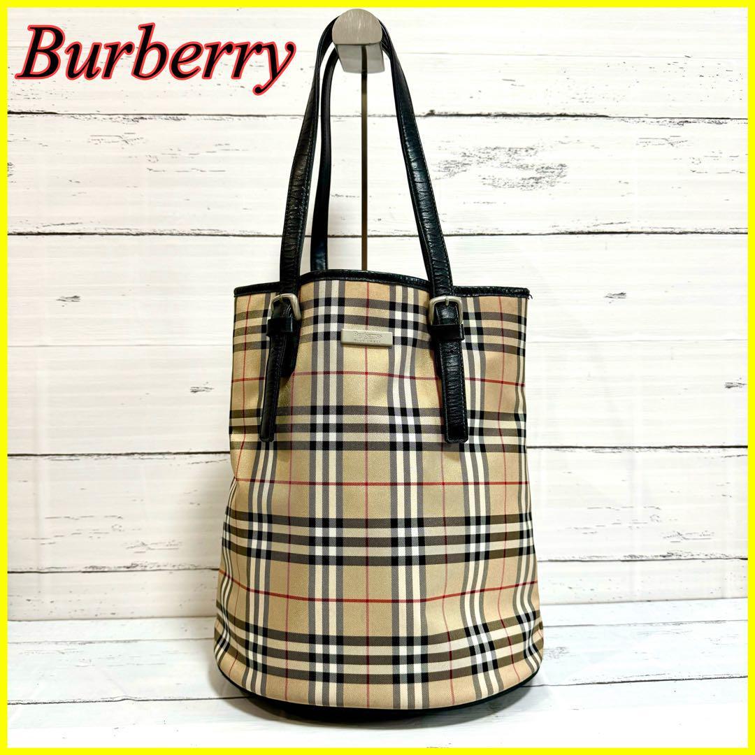 美品】BURBERRY バーバリー ブルーレーベル ノバチェック バケツ 美品】BURBERRY バーバリー ブルーレーベル ノバチェック バケツ