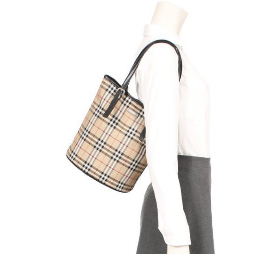 美品】BURBERRY バーバリー ブルーレーベル ノバチェック バケツ 美品】BURBERRY バーバリー ブルーレーベル ノバチェック バケツ