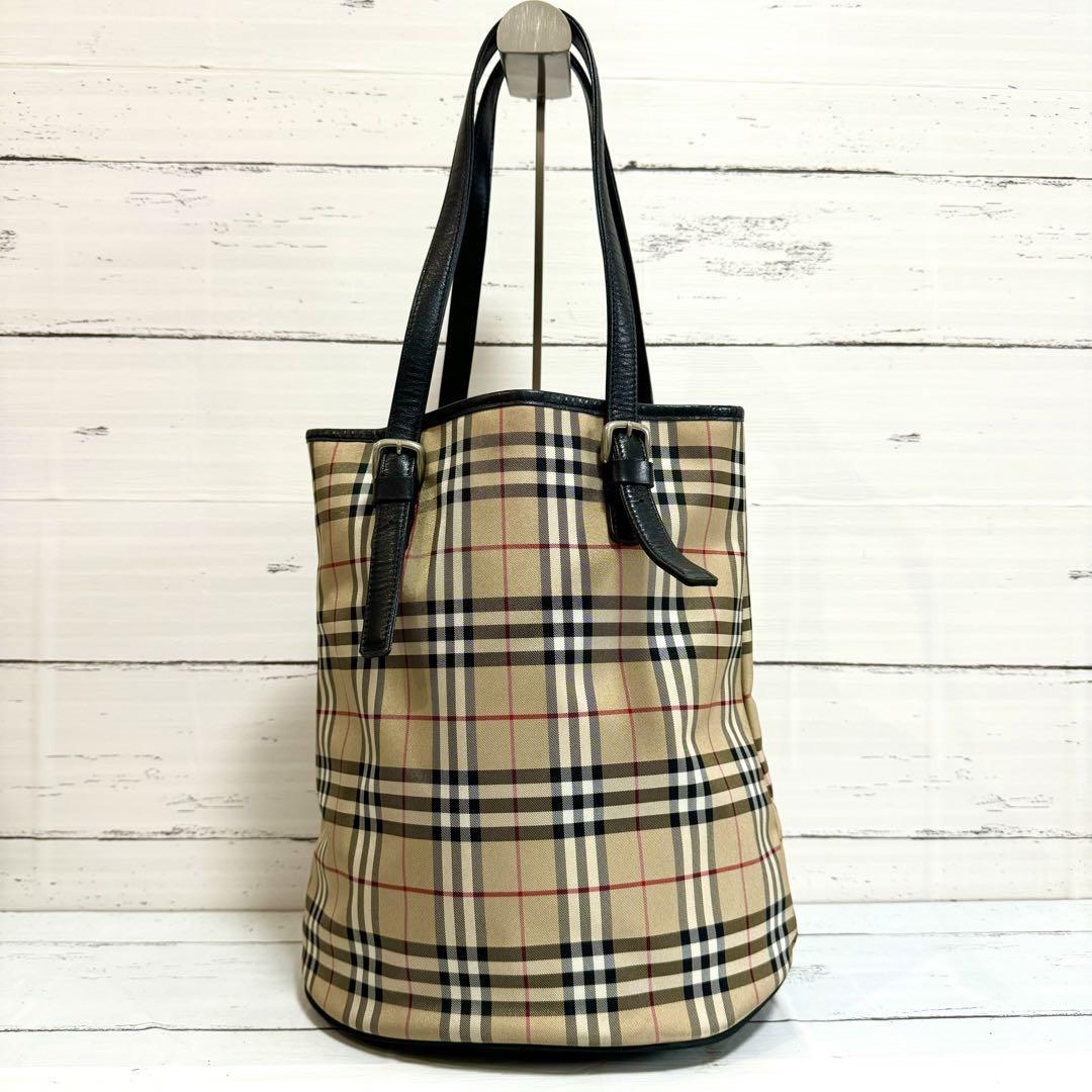 美品】BURBERRY バーバリー ブルーレーベル ノバチェック バケツ 美品】BURBERRY バーバリー ブルーレーベル ノバチェック バケツ