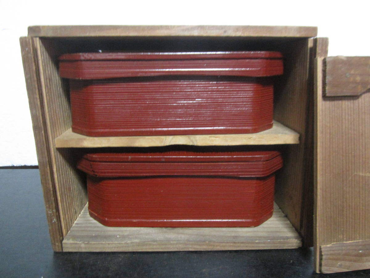 レトロ 弁当箱 重箱 木製 二段箱 未使用品の画像1