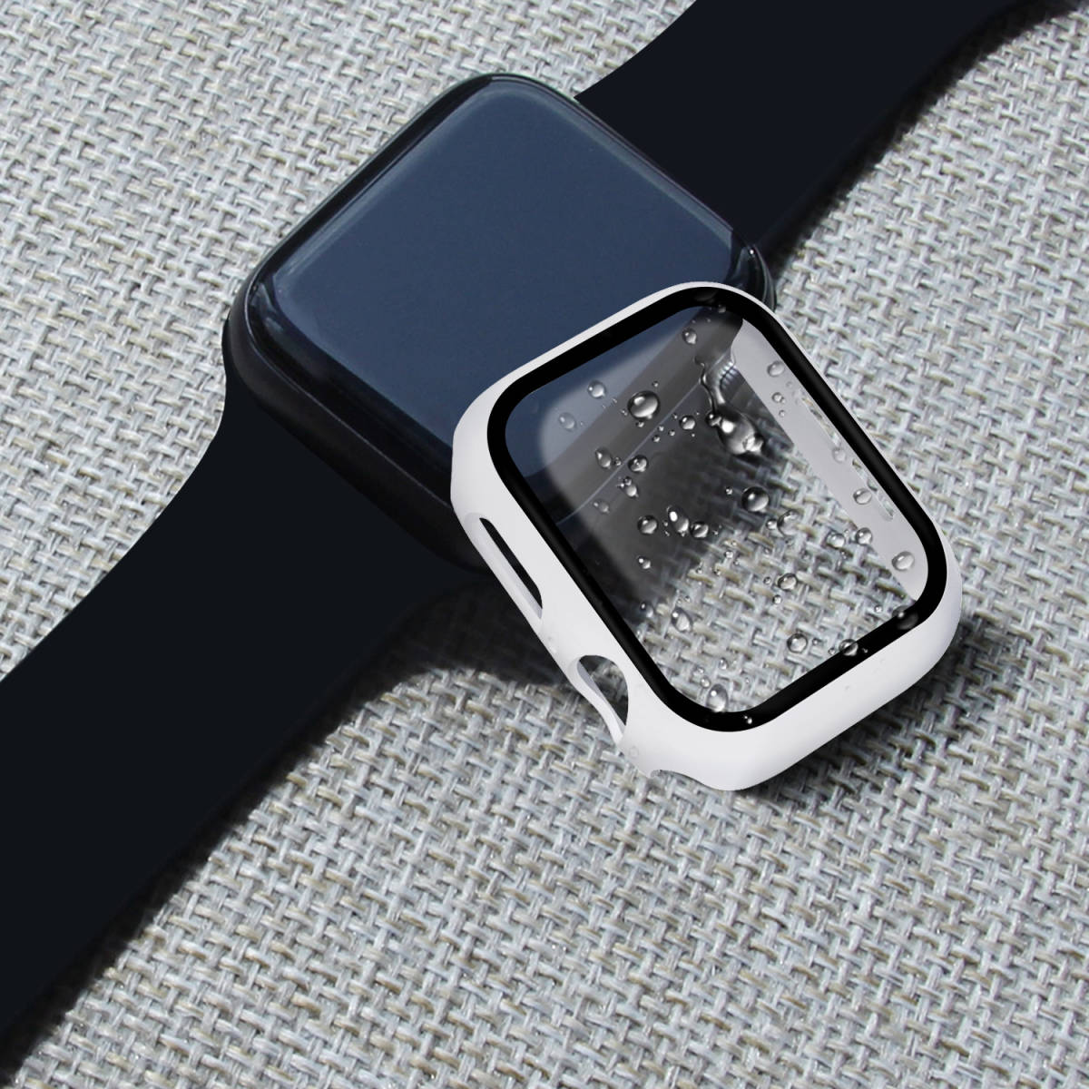 Apple Watch 艶消し全面保護ハードカバー 44mm対応 ホワイト