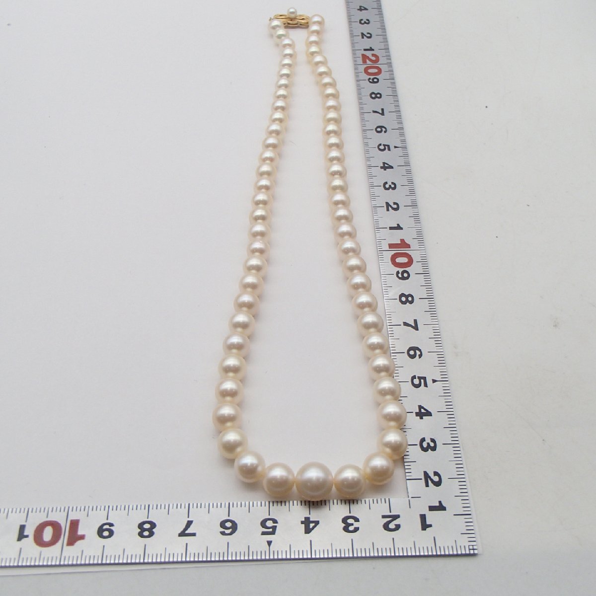 ◎MIKIMOTO ミキモト パール ネックレス /K14 585 丸玉9.4㎜ 約38.6g / 真珠 アクセサリー 箱◎HT_画像2