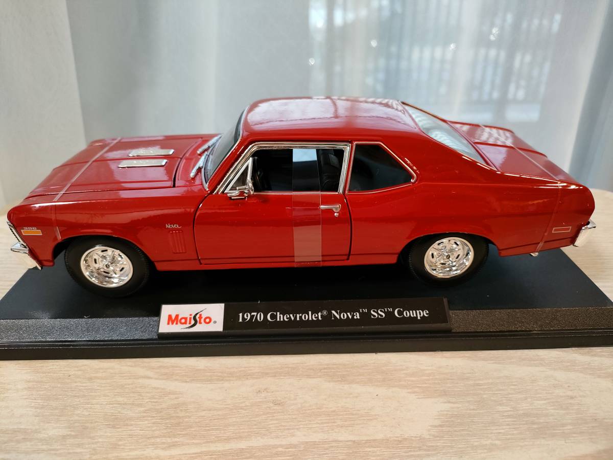 [ unused ][ postage included ] Maisto 1/18 Chevrolet nobaSS coupe 1970 Chevrolet Nova SS red 