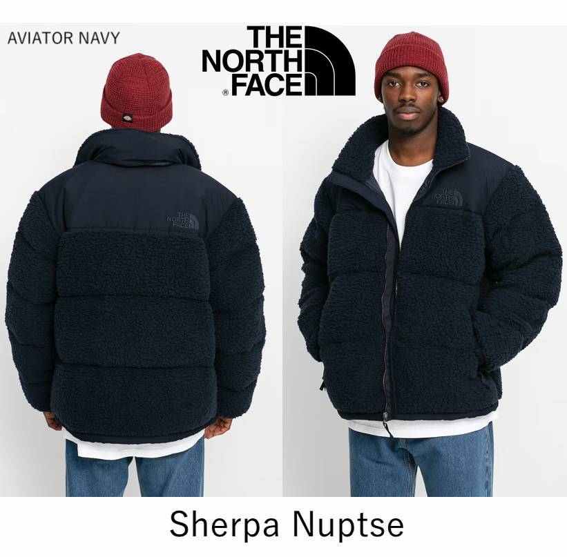 ◆モデル出品◆新品 XLサイズ ノースフェイス シェルパ ヌプシ ボア グースダウンジャケット LL 紺色 The North Face SHERPA NUPTSE JKT /_画像2