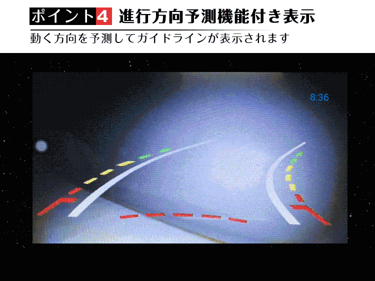 送料無料 車載カメラ 進行方向予測機能 バックカメラ ccdバックカメラ ガイドライン表示有 小型 防水 ドライブレコーダー e103_画像5