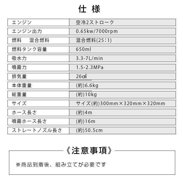 1円 噴霧器 エンジン式 セット動噴 2スト 動噴 農薬 除草剤 肥料 散布 散水 動力噴霧器 水やり 園芸 農薬散布 消毒 家庭菜園 sg033_画像4