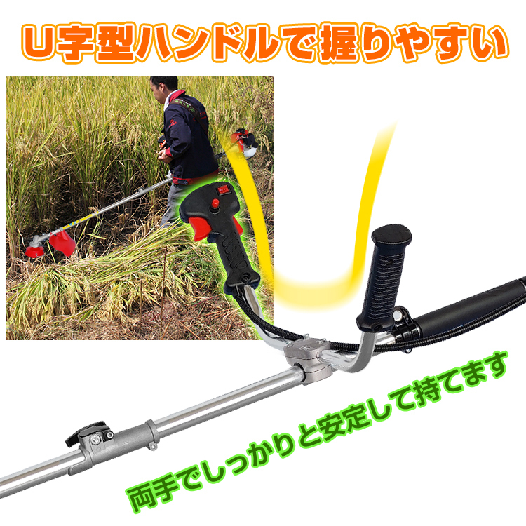 1円 草刈機 刈払機 刃 エンジン 26cc 芝刈り機 2サイクル 2分割式 チップソー ナイロンコードカッター diy 伐採 草刈り 剪定 除草 ny421_画像5