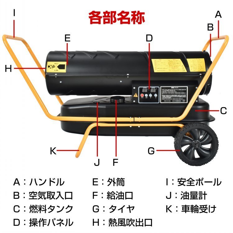 ジェットヒーター ヒーター 電気 温風 扇風機 灯油 ホットガン ヒートガン スポットヒーター 小型 内装 塗装 暖房 乾燥 工場 倉庫ｓｇ112_画像3