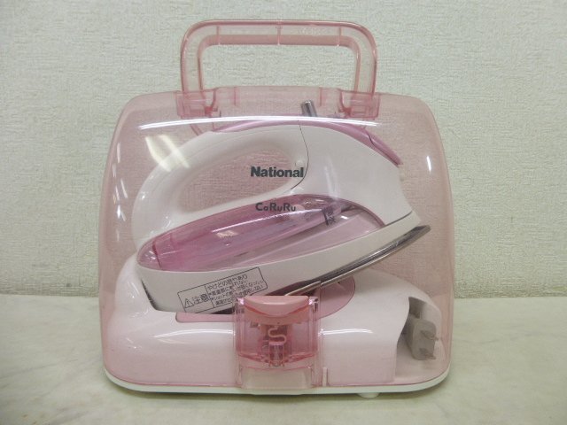 10038●ナショナル コードレススチームアイロン NI-CL605-A ピンク 2007年製●_画像1