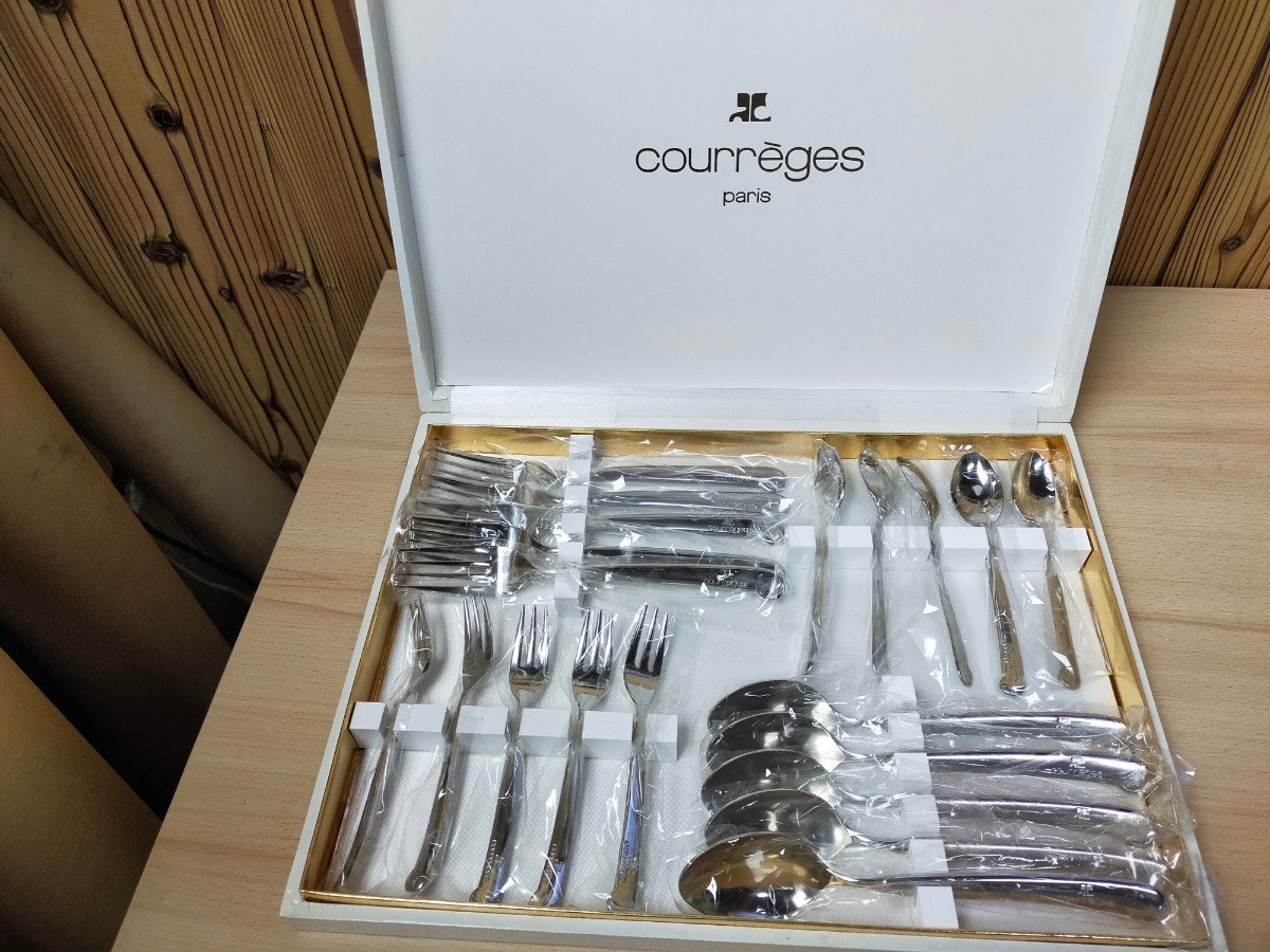 ★未使用　courreges　クレージュ　カトラリーセット　ディナーセット　スプーン　フォーク　20P★_画像1