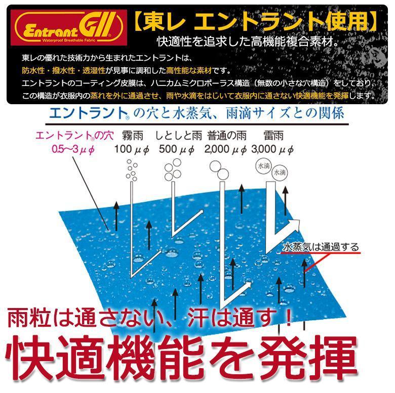 新品 即日発送 エントラント レインコート 男女兼用（ネイビー/S）バイクウェア レインコート レインウェア レディース ベンチレーション_画像3
