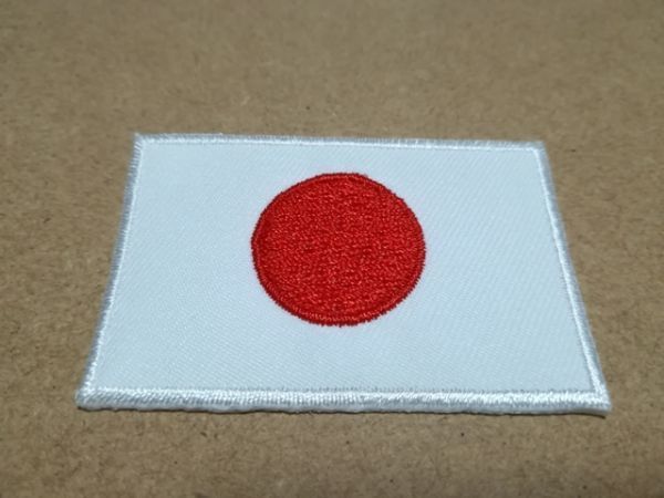 応援グッズ（ジャパン・国際競技・オリンピック用）/日本国旗日の丸刺繍ワッペンMサイズ白×白_サイズ：約6cm×4cm