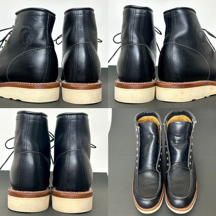  prompt decision use little CHIPPEWA Chippewa men's 10D 28cm degree original leather boots black color black casual American Casual shoes leather shoes used 