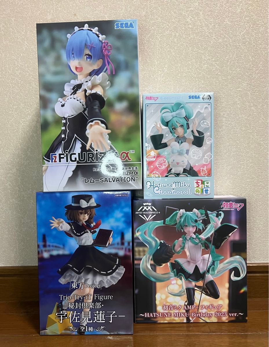 初音ミク　シナモロール　シナモン　AMP レム　東方Project 宇佐美蓮子　フィギュア　プライズ　まとめ売り　