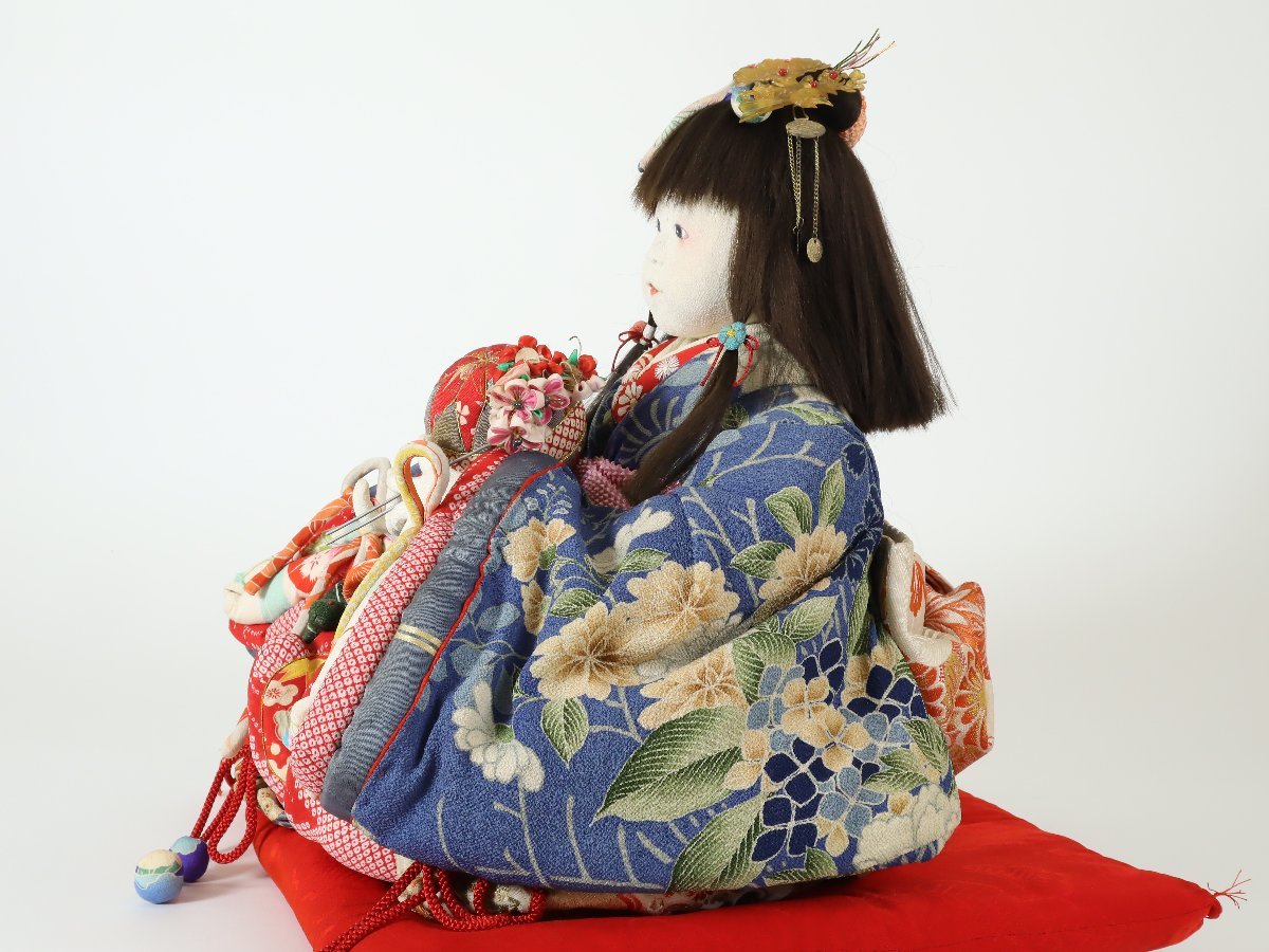 創作人形 縮緬 鞠遊びの少女 生き人形 日本人形 着物人形 少女人形 市松人形 検 上原装子の画像6