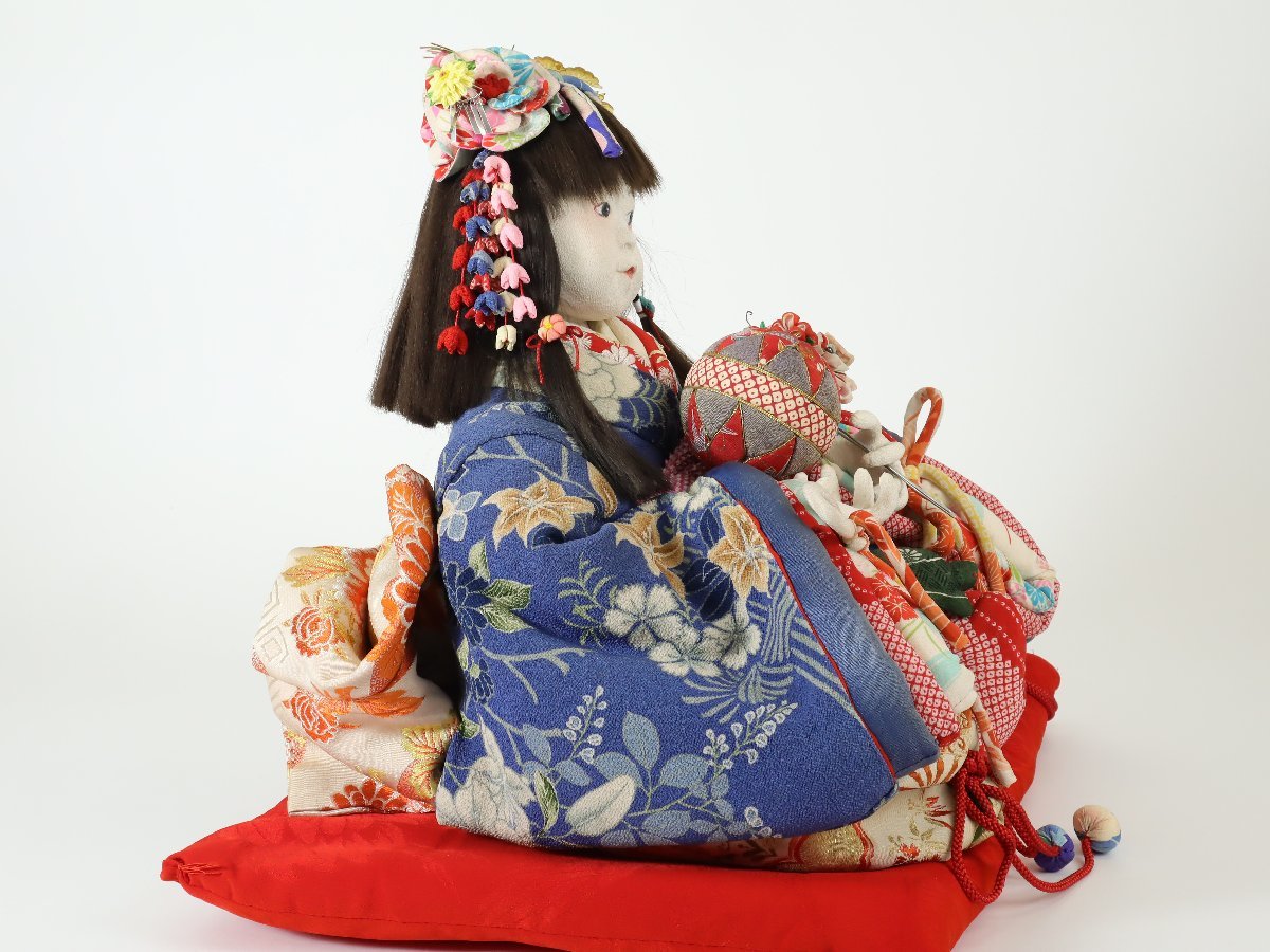 創作人形 縮緬 鞠遊びの少女 生き人形 日本人形 着物人形 少女人形 市松人形 検 上原装子の画像7