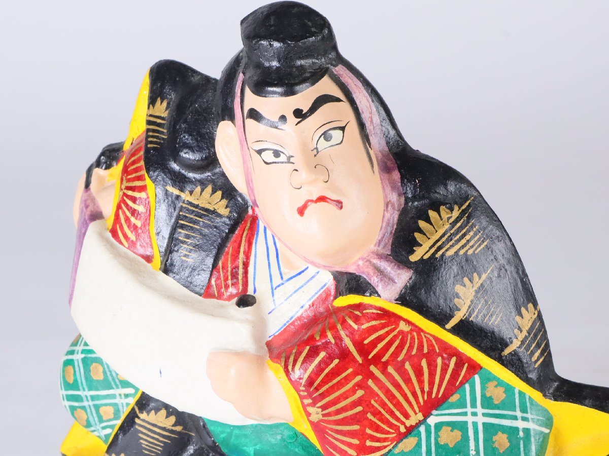 全日本送料無料 三河大浜土人形 勧進帳 一対 牛若丸 弁慶 郷土玩具 愛知県 民芸 その他