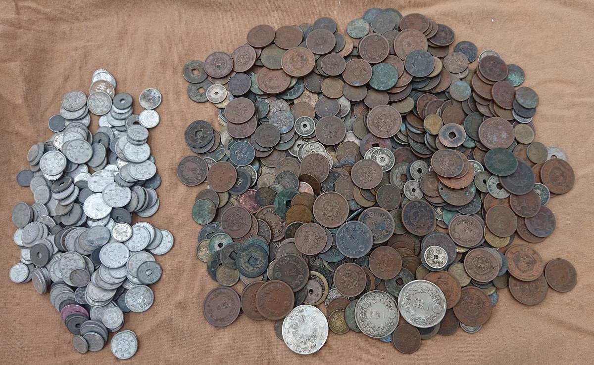 2914 1円～ 古銭 まとめて 大量 重量3.2kg以上 3200ｇ日本 コイン 青銅 
