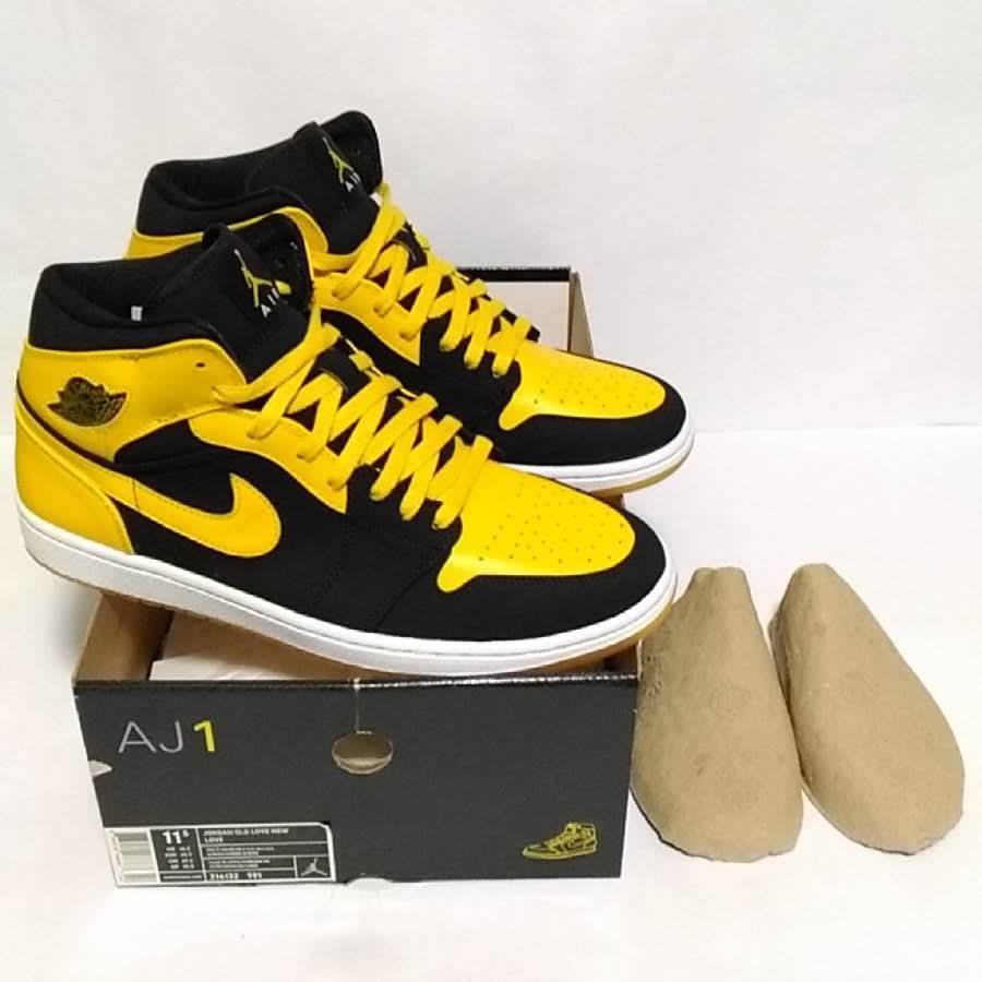 (未使用) 2007発売 AIR JORDAN 1 OLD LOVE NEW LOVE BMP 黒 黄 エア ジョーダン 1 MID ブラック イエロー シカゴ ブルズ NIKE 黄色 aj1