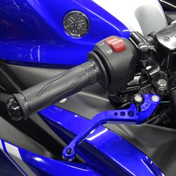 Y11 黒(赤) ブレーキ クラッチレバー 6段階調整 ショート ヤマハ YZF-R25/R3 MT-25/03等に適合の画像5