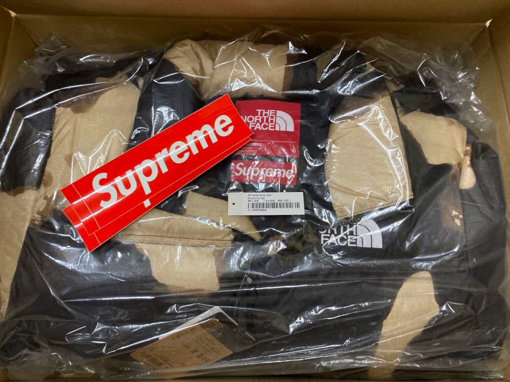 新品未開封Supreme The North Face Bleached Denim Print Nuptse Jacket 黒L ノース フェイス ブリーチド デニム プリントヌプシジャケットの画像4