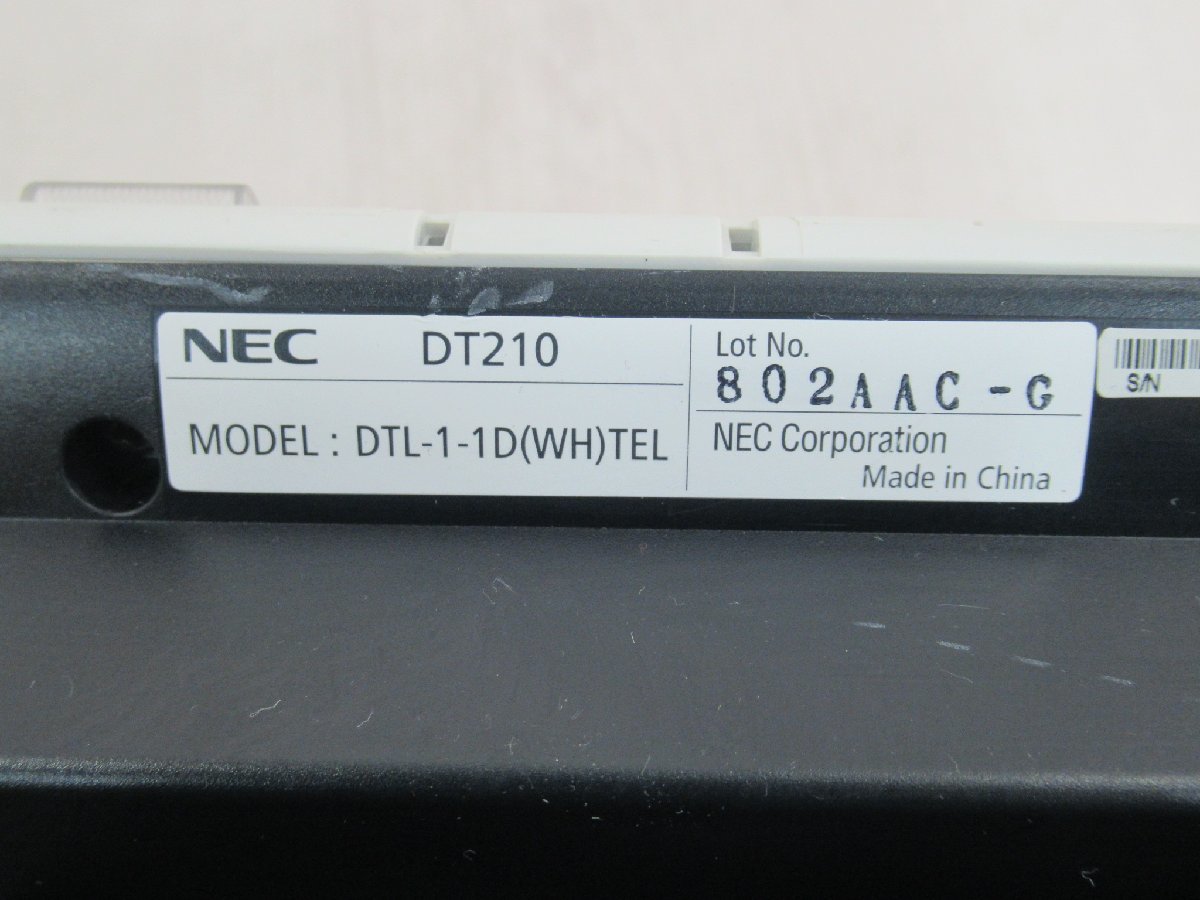 ▲ΩZZC 1264 o 保証有 DTL-1-1D(WH)TEL NEC DT210 標準電話機 金具付き 綺麗目・祝10000！取引突破！_画像7