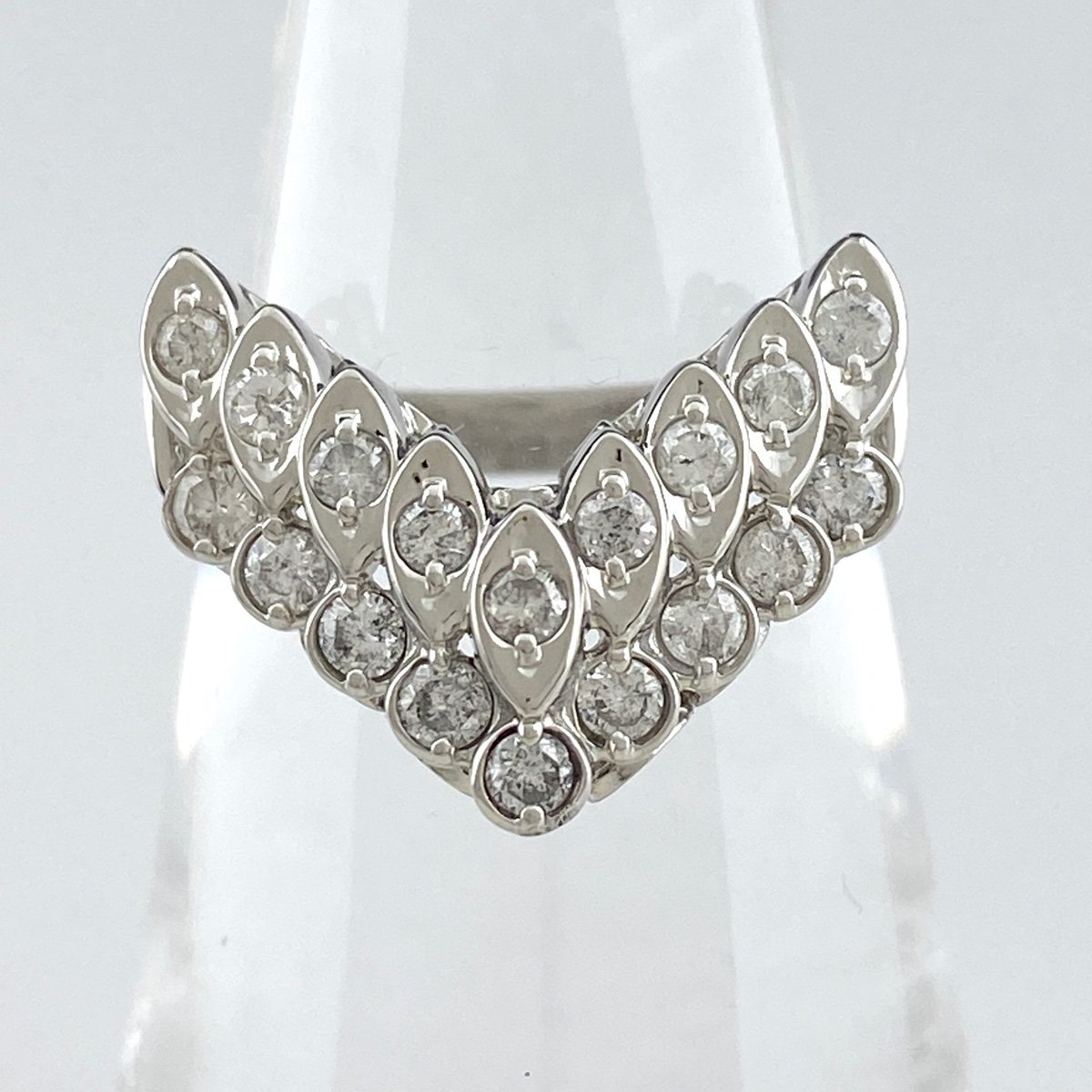 メレダイヤ デザインリング プラチナ 指輪 リング 13号 Pt900 ダイヤモンド レディース