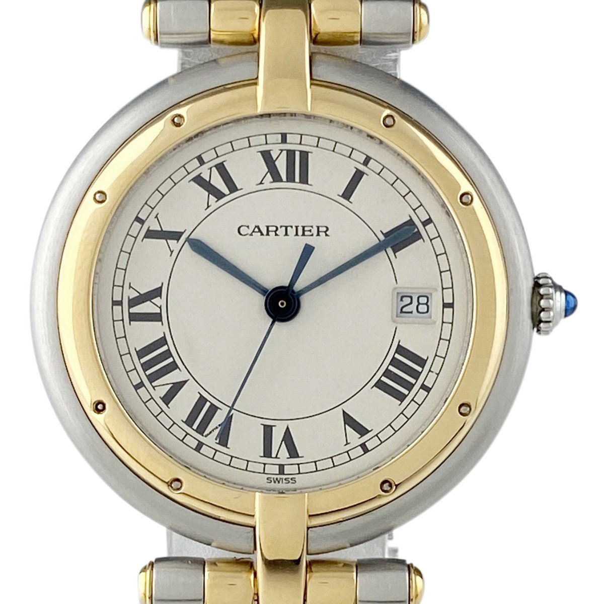  Cartier CARTIER bread tail Vendome 2 low wristwatch SS YG quartz ivory men's [ used ]