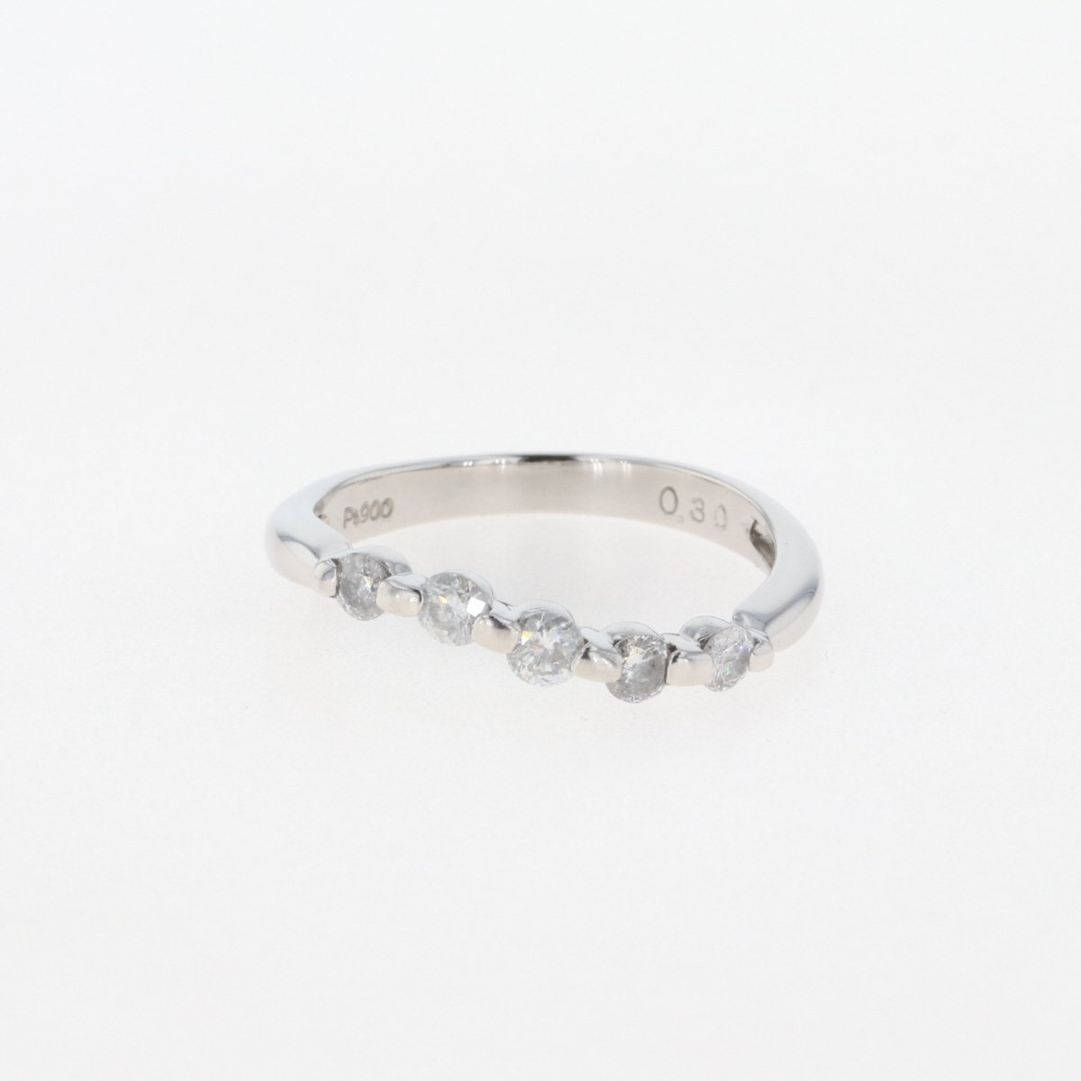 メレダイヤ デザインリング プラチナ 指輪 リング 9号 Pt900 ダイヤモンド レディース 【中古】