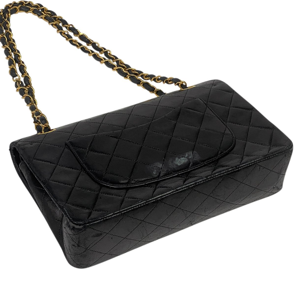 【ジャンク品】シャネル CHANEL マトラッセ Wフラップ チェーン ショルダーバッグ ココマーク レザー ブラック A01112 レディース 【中古】_バイセル 14172_2