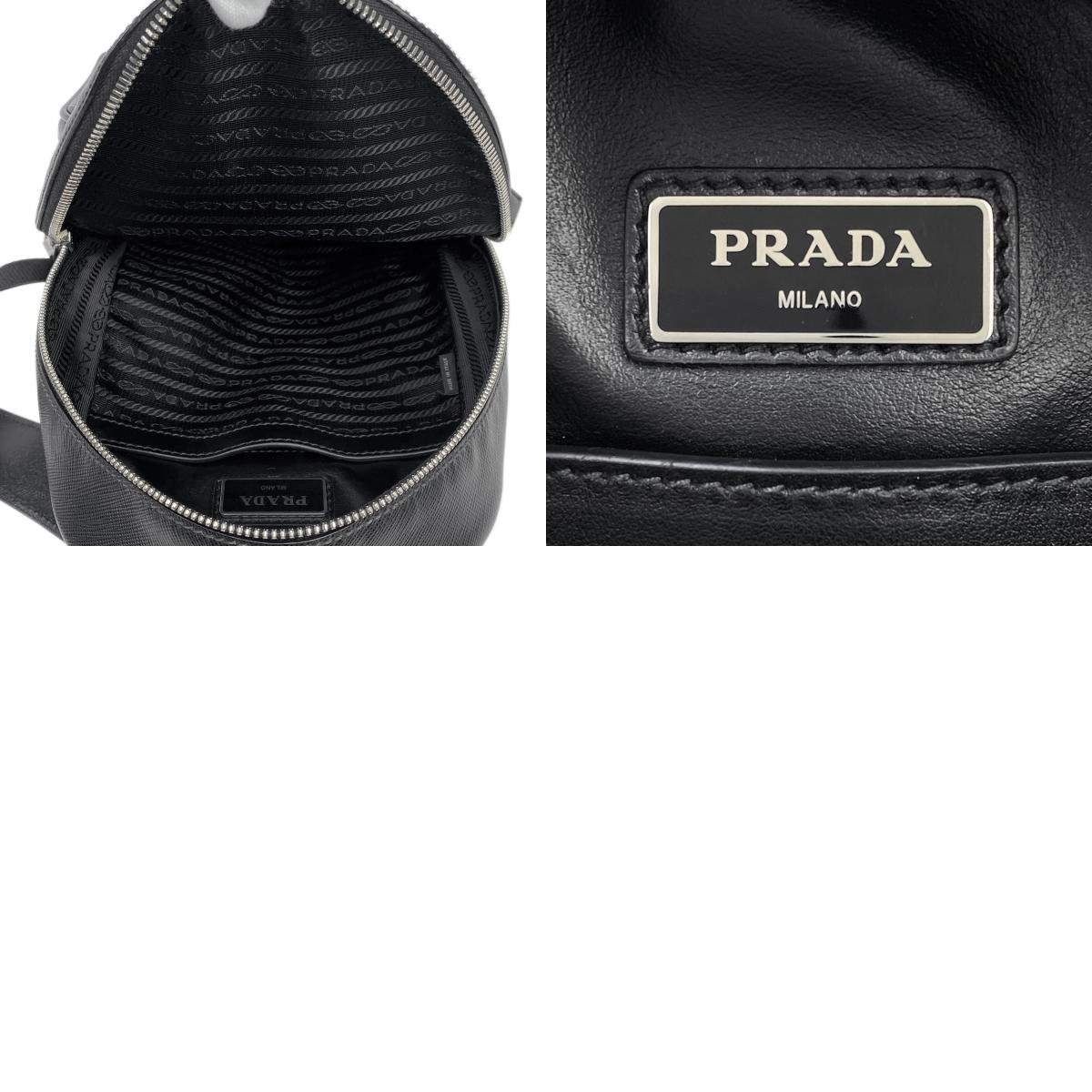 プラダ PRADA ロゴプレート ボディバッグ ショルダーバッグ ボディバッグ サフィアーノレザー ネロ(ブラック) 2VZ031 メンズ 【中古】の画像10