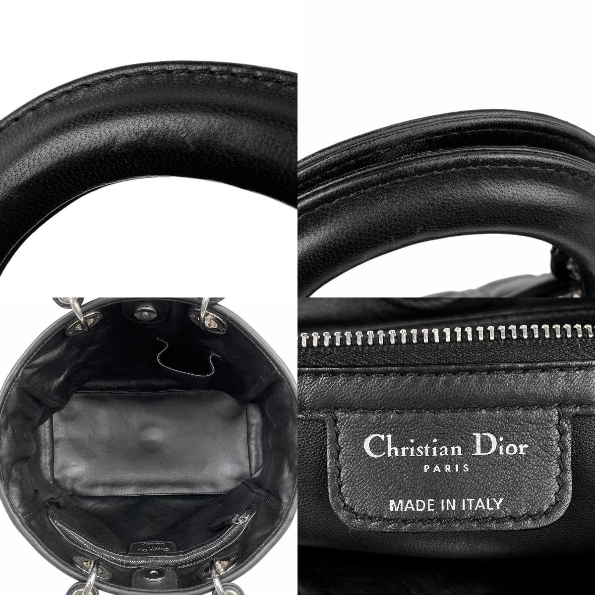 クリスチャンディオール Christian Dior レディディオール 2WAY カナージュ ハンドバッグ レザー ブラック レディース 【中古】_バイセル 14173_10