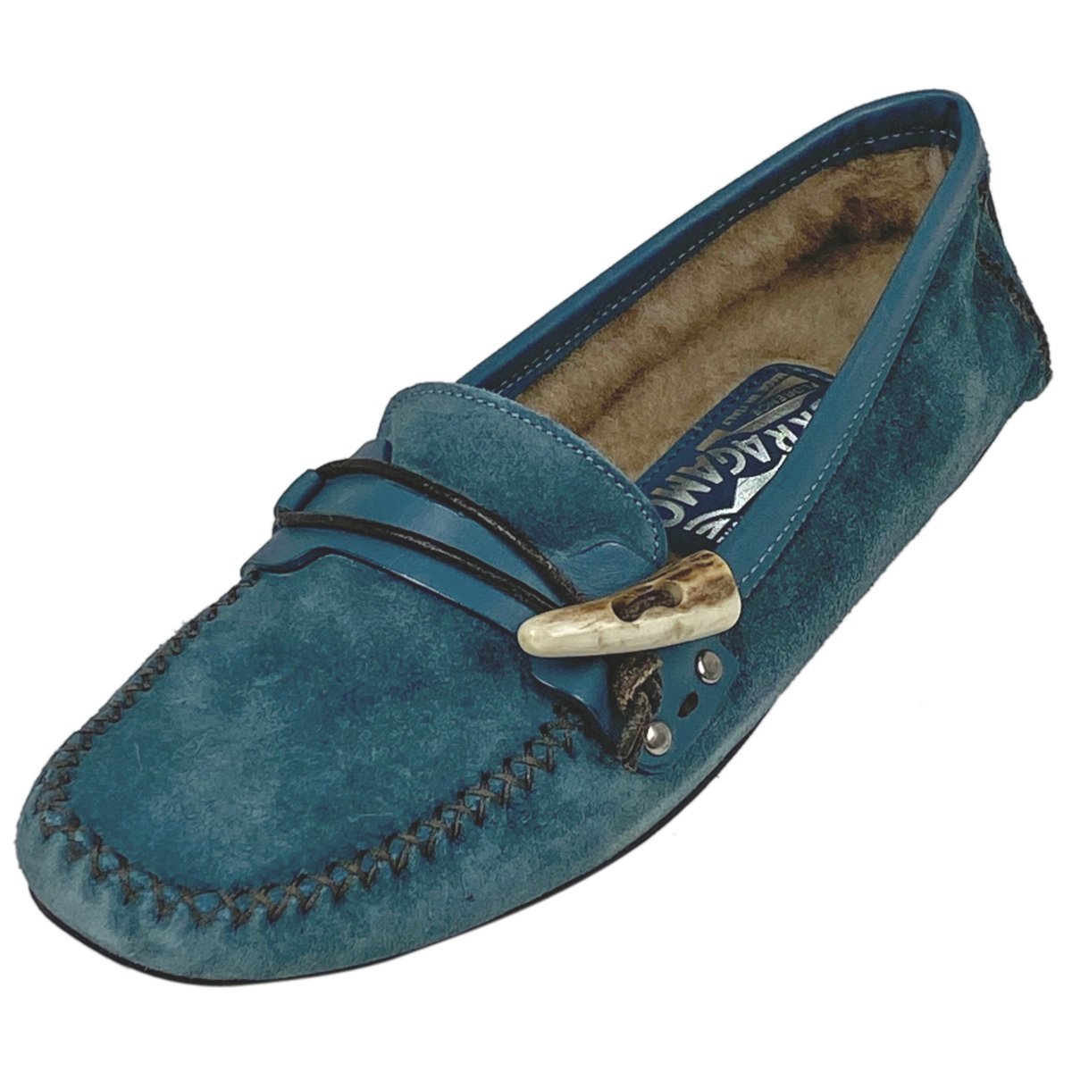Salvatore Ferragamo Salvatore Ferragamo Ganchini Mokashin Flat Shoes Shoes Suese Blue Ladies [Используется]