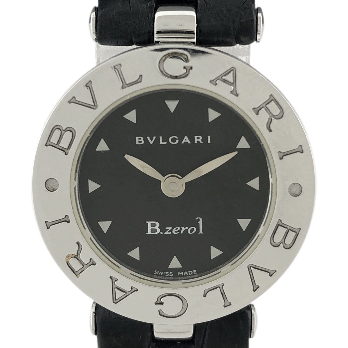 ブルガリ BVLGARI ビーゼロワン B-zero1 BZ22S 腕時計 SS レザー クォーツ ブラック レディース 【中古】