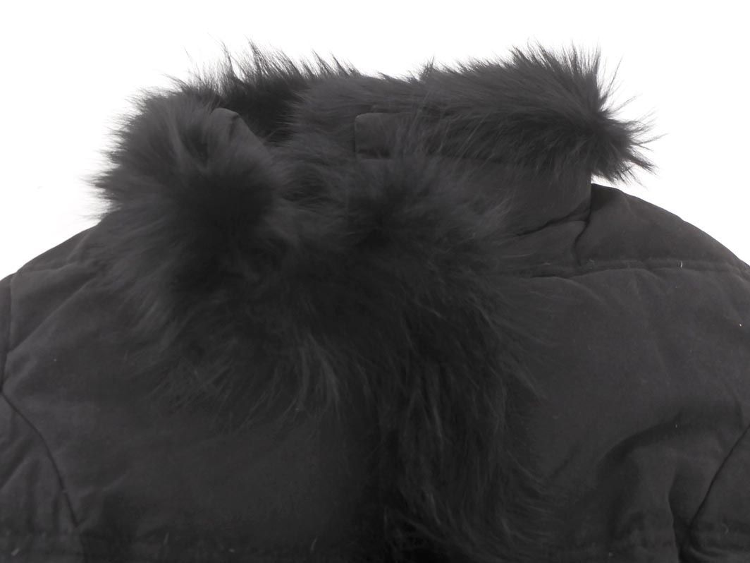 J&R J&R fox fur long down coat sizeM/ black *# * dkc9 lady's 