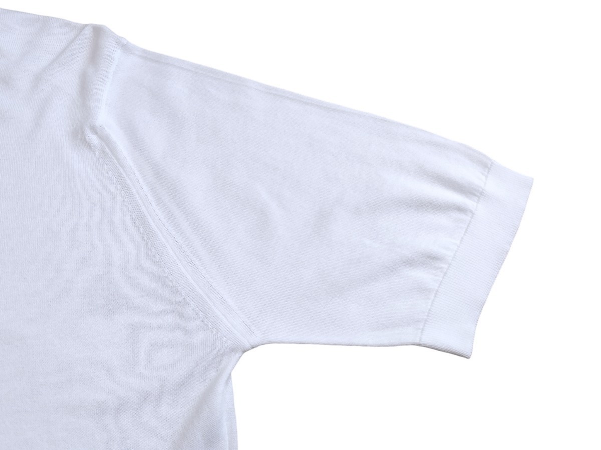 メンズ L ジョンスメドレー 最高級コットン ポロシャツ ISIS ホワイト JOHN SMEDLEY イギリス製★同梱不可_画像2