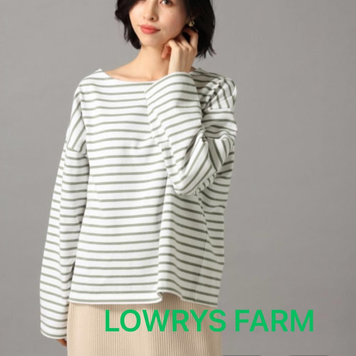 LOWRYS FARM ローリーズファーム  ボーダー トップス 長袖  ボートネック ボーダーカットソー